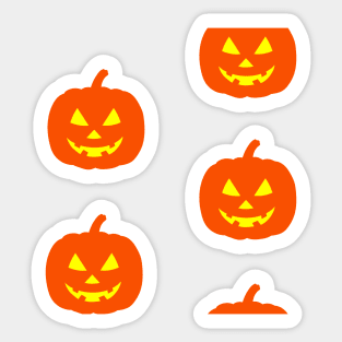 Rotund Glowing Jack-O-Lantern Tile Sticker